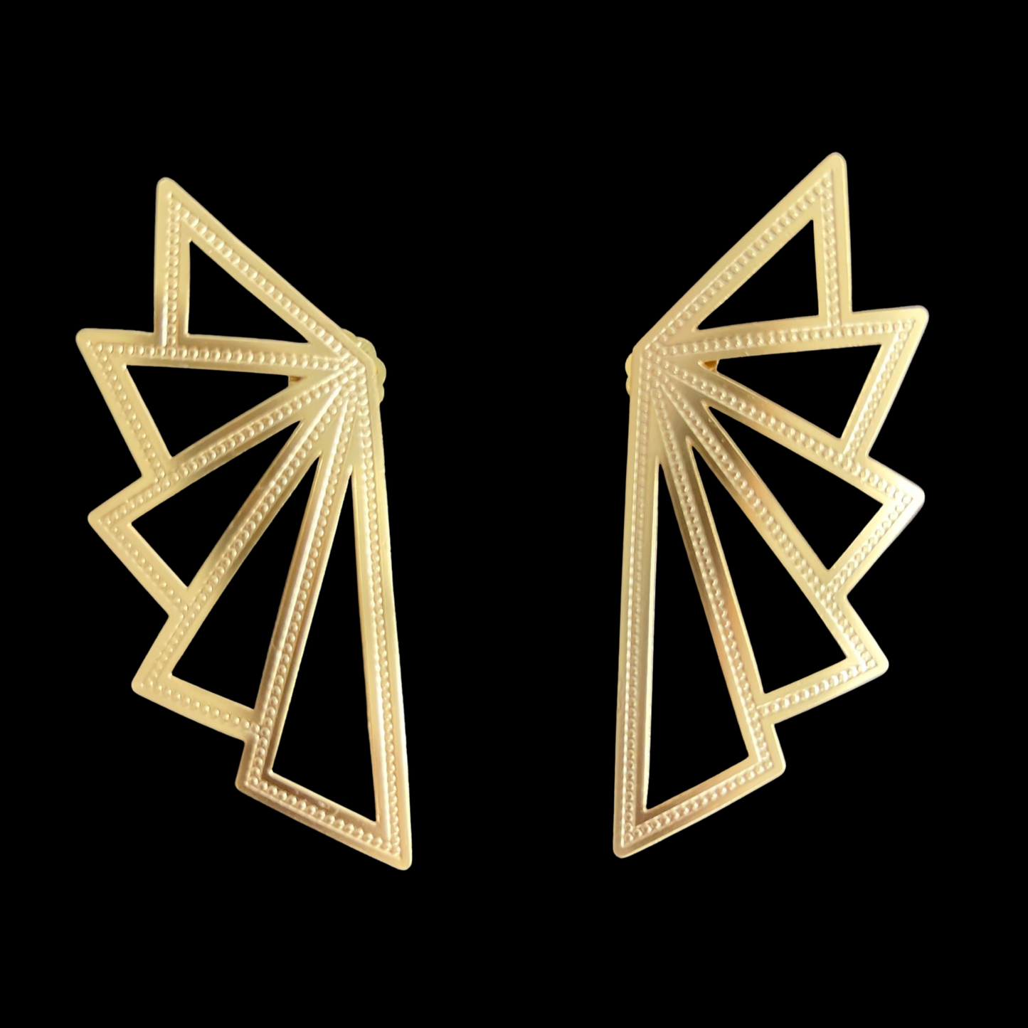 E. 24k gold plated triangle earrings