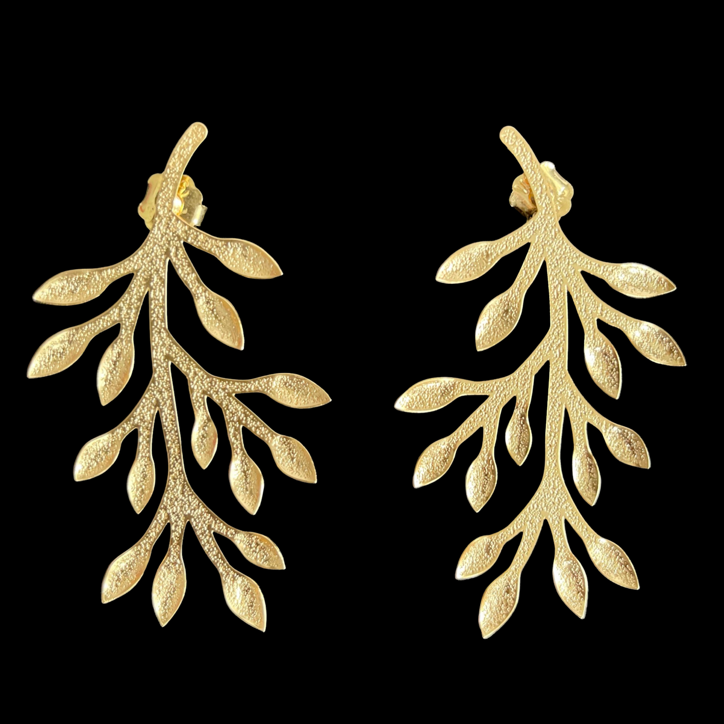 E. 24k gold plated leaf earrings