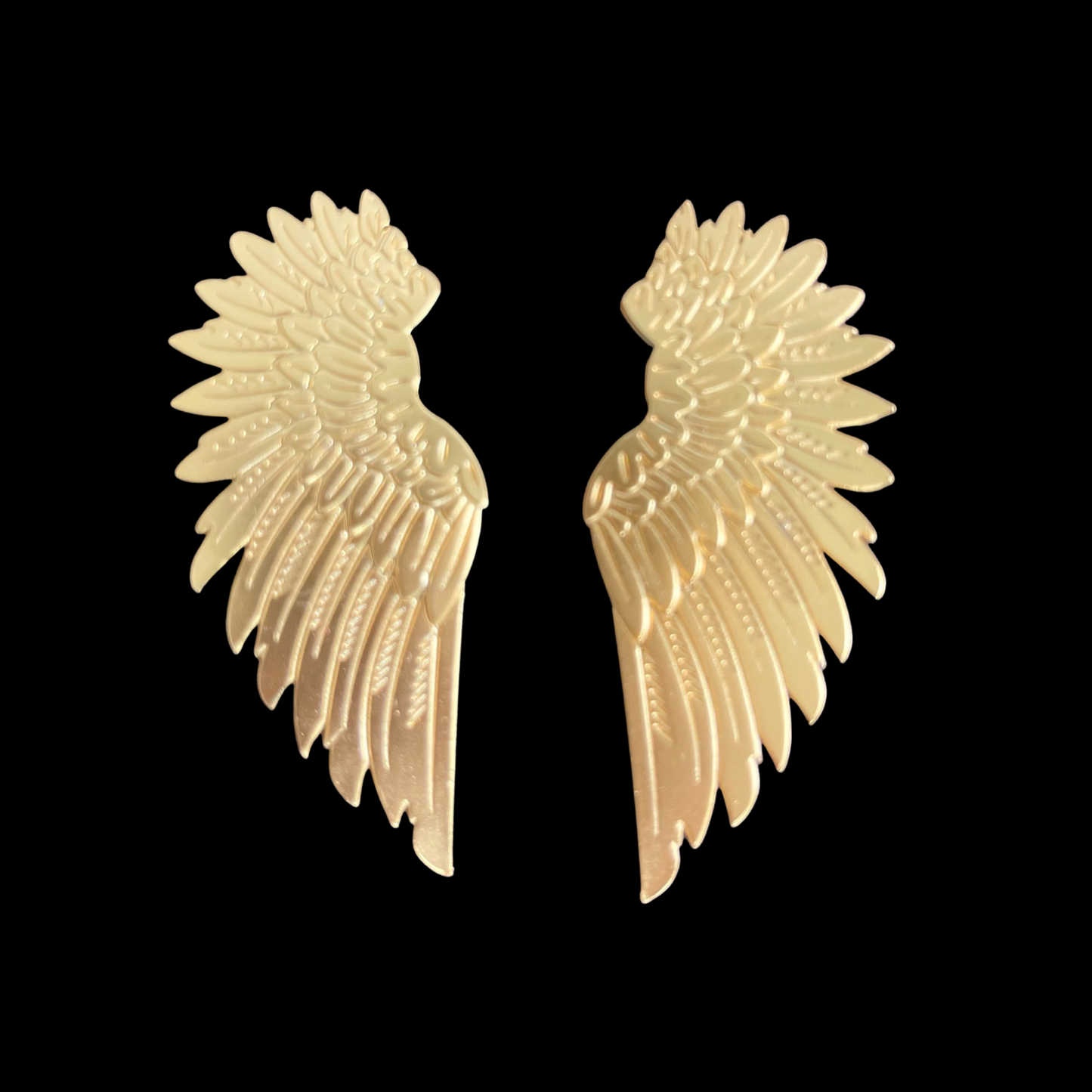 E. 24k gold plated wing design earrings