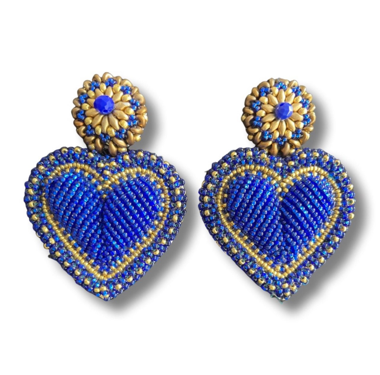 04. Medium size blue heart earrings
