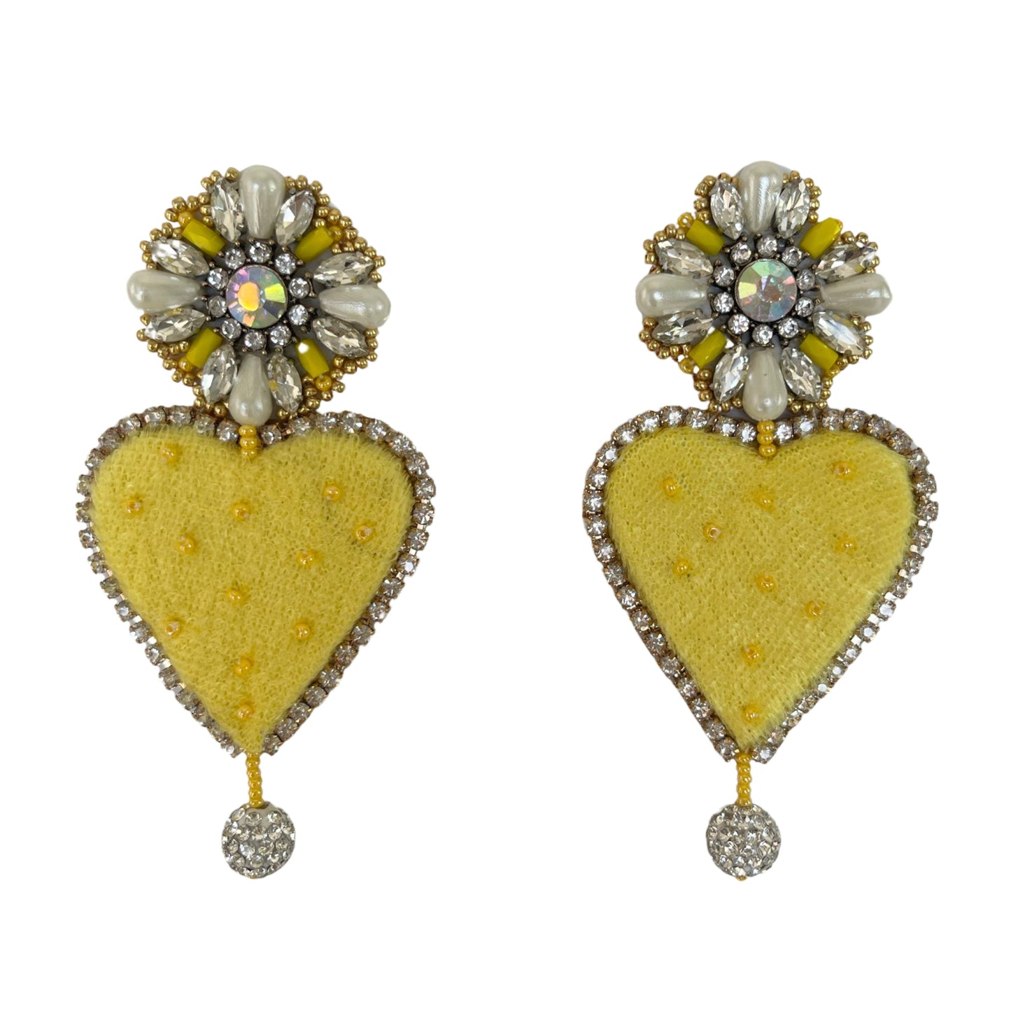 04. Elegant yellow heart earrings