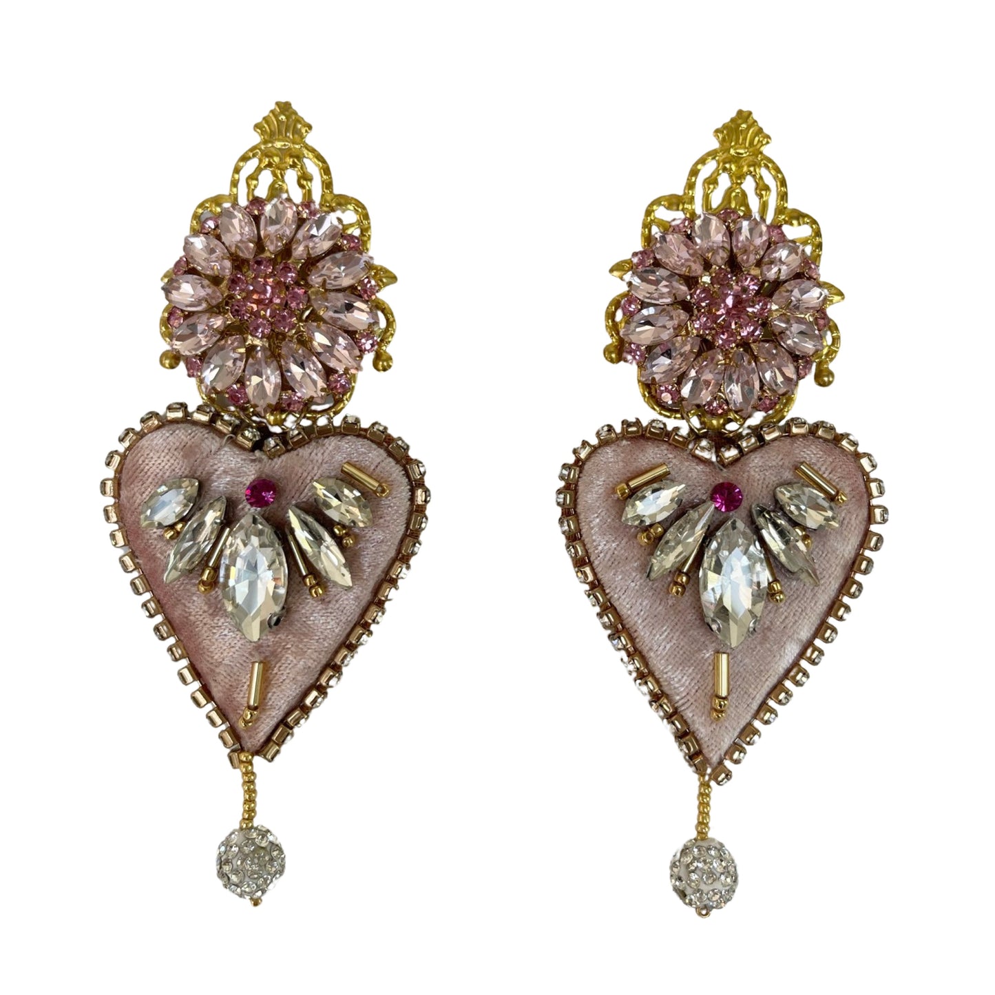 04. Elegant pink heart earrings