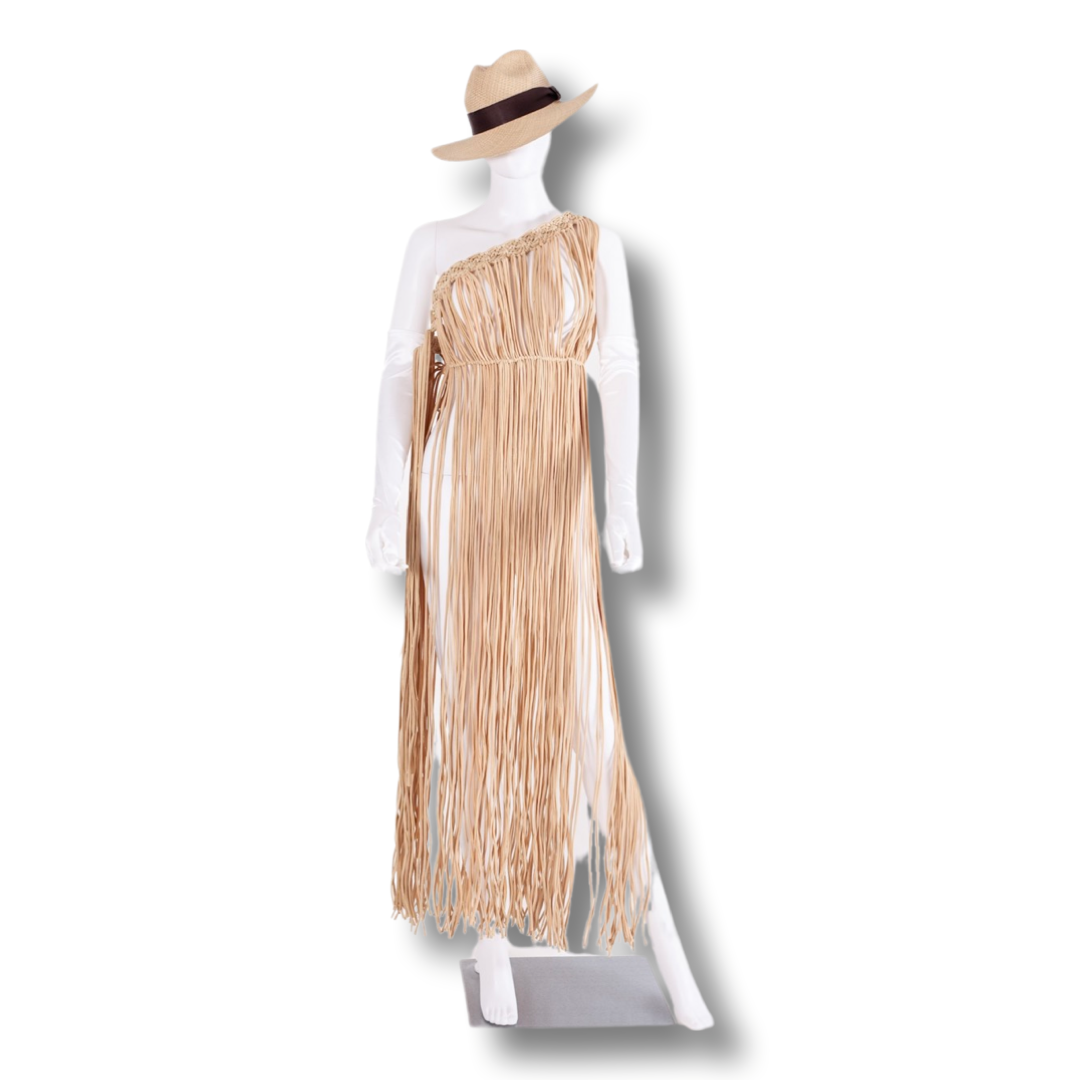 L. Sarong designeg in tulum style in dark beige