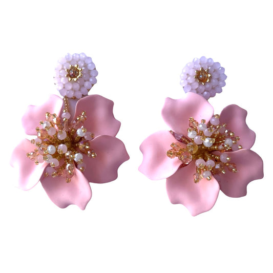 rosewood flower earrings