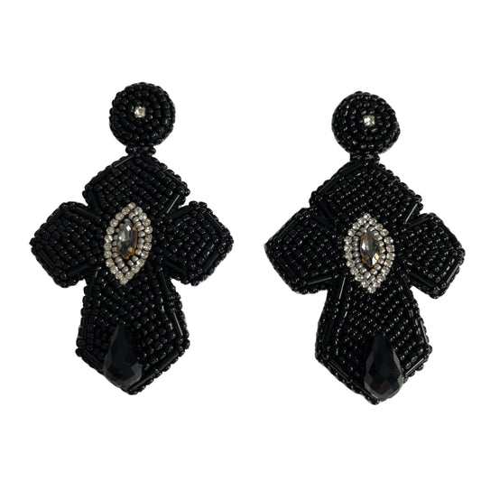 03. Black cross earrings