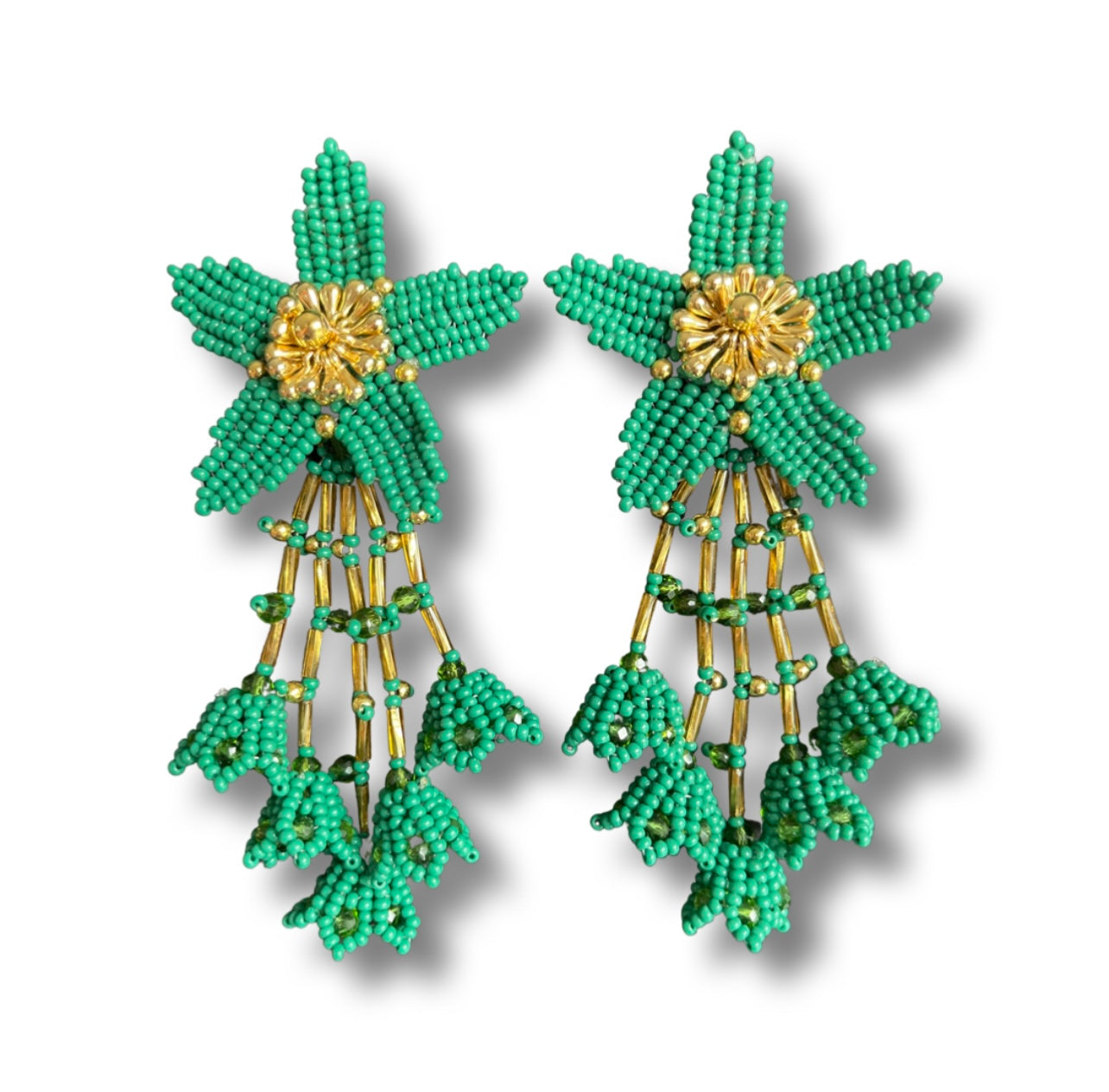 04. Green and gold earrings