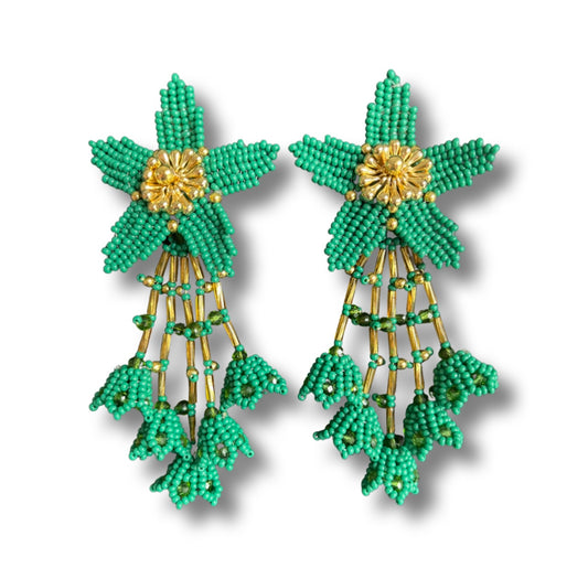 04. Green and gold earrings