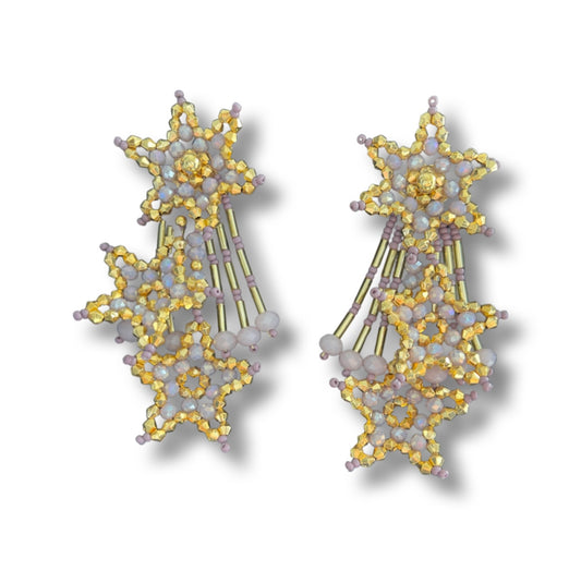 03. Gray and gold star earrings