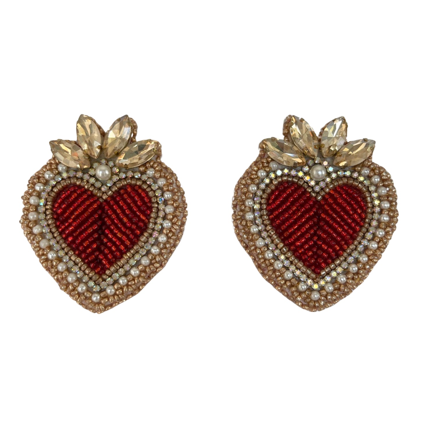 03. Elegant red heart earrings