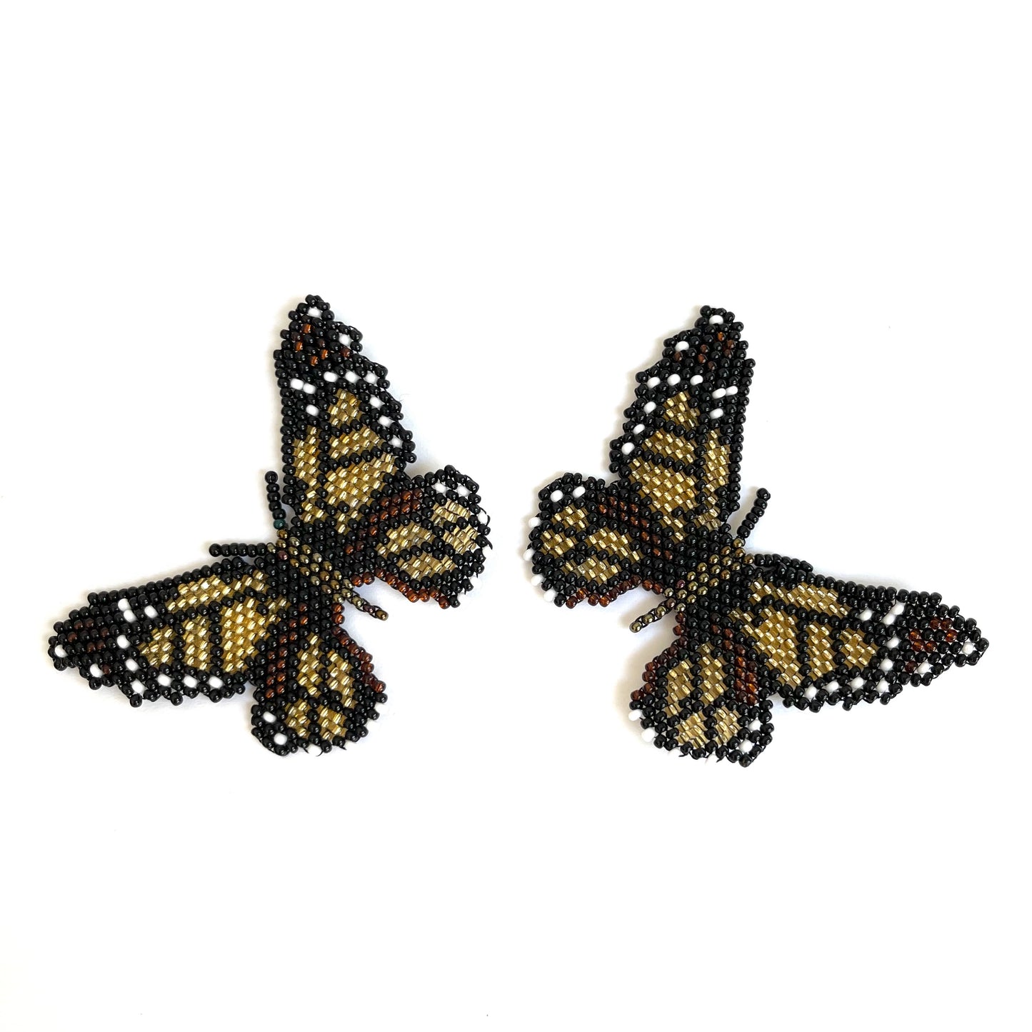06. Gold and black butterfly earrings