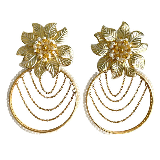 06. Flower gold earrings