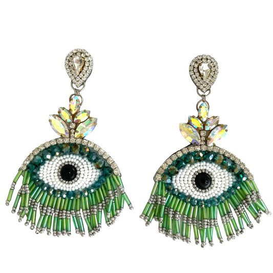 05. Green eye earrings