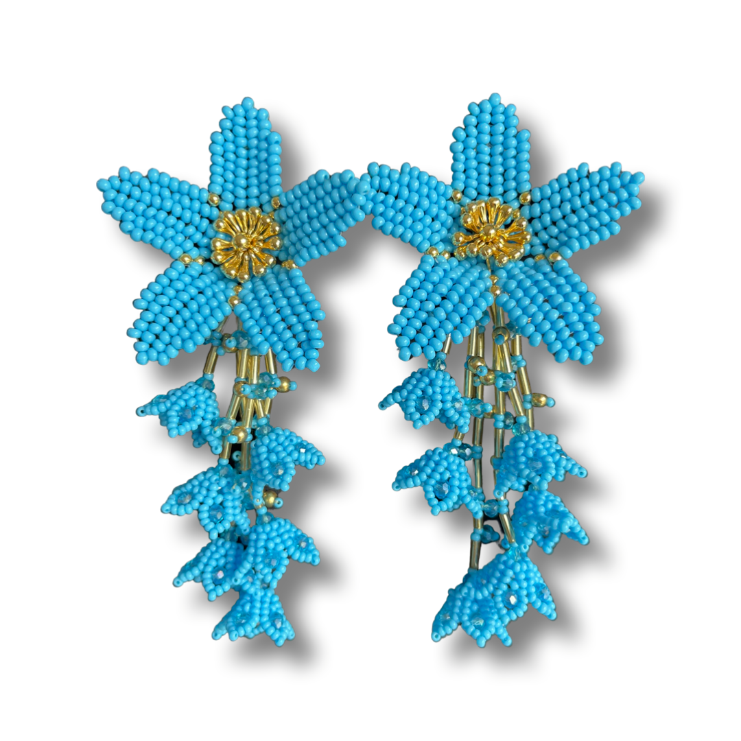 03. Casual blue flower earrings